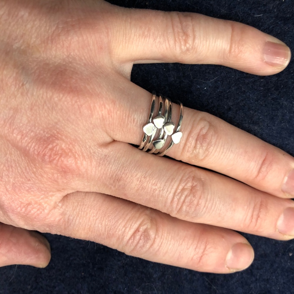 Boho, Heart Stacking Rings - Picture 8 of 8